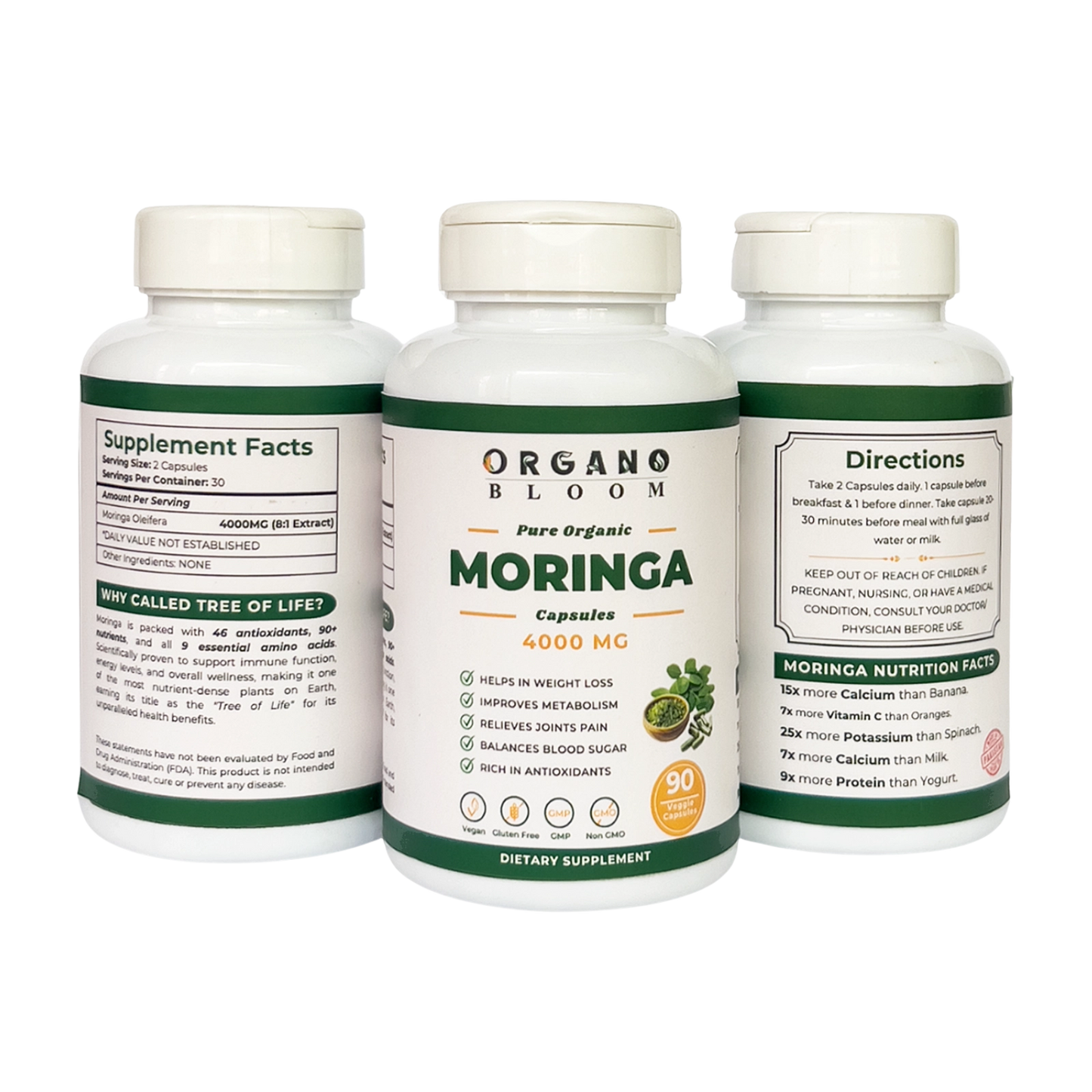 Organic Moringa Capsules – 90ct