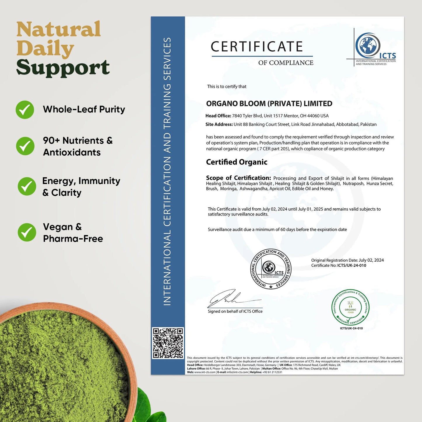 Organic Moringa Capsules – 90ct