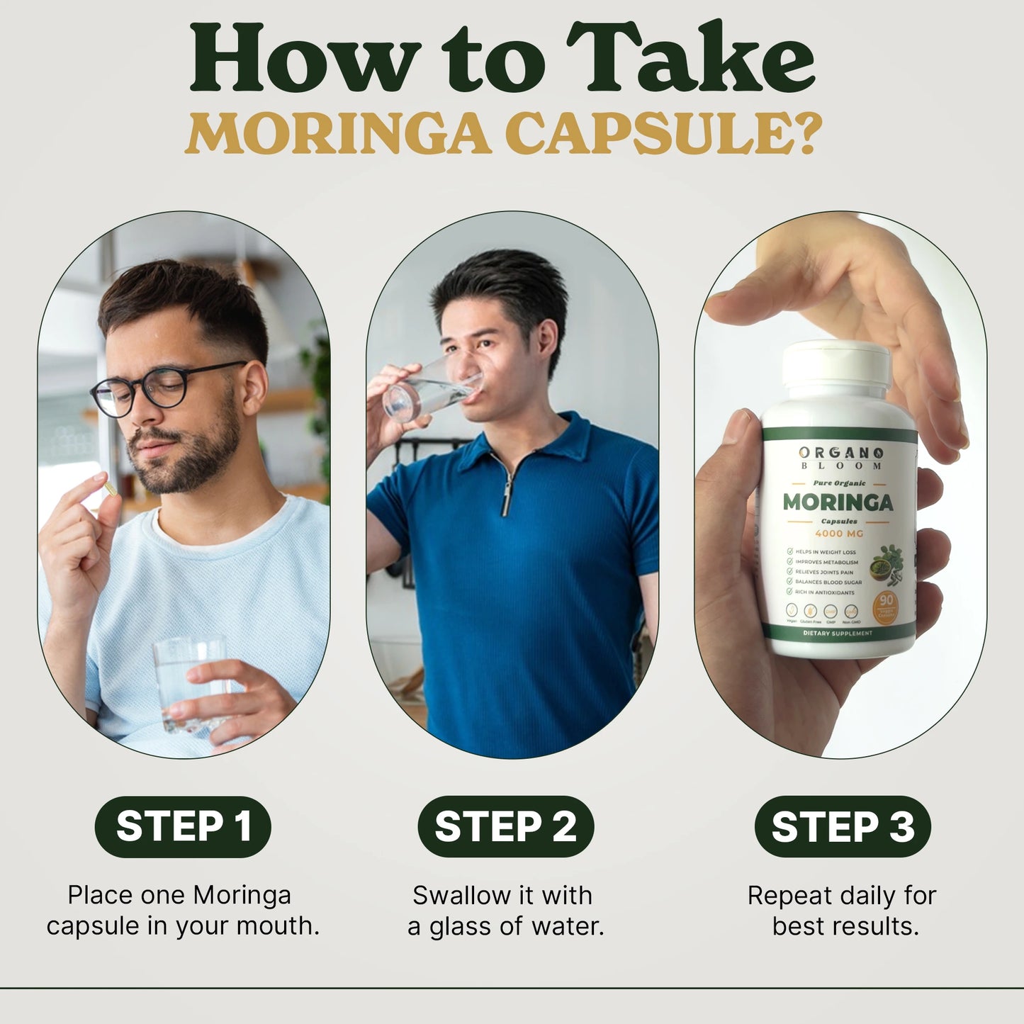 Organic Moringa Capsules – 90ct