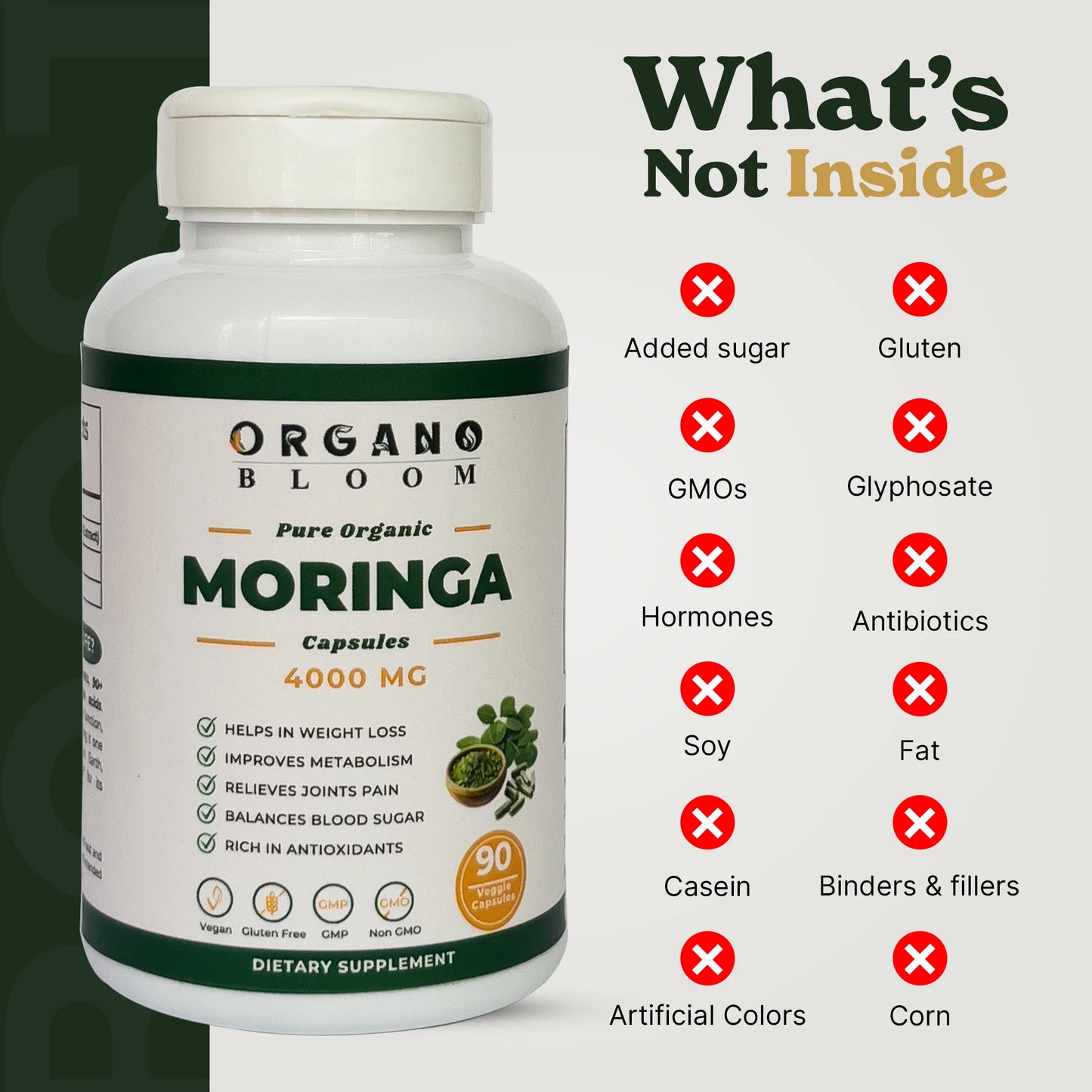 Organic Moringa Capsules – 90ct